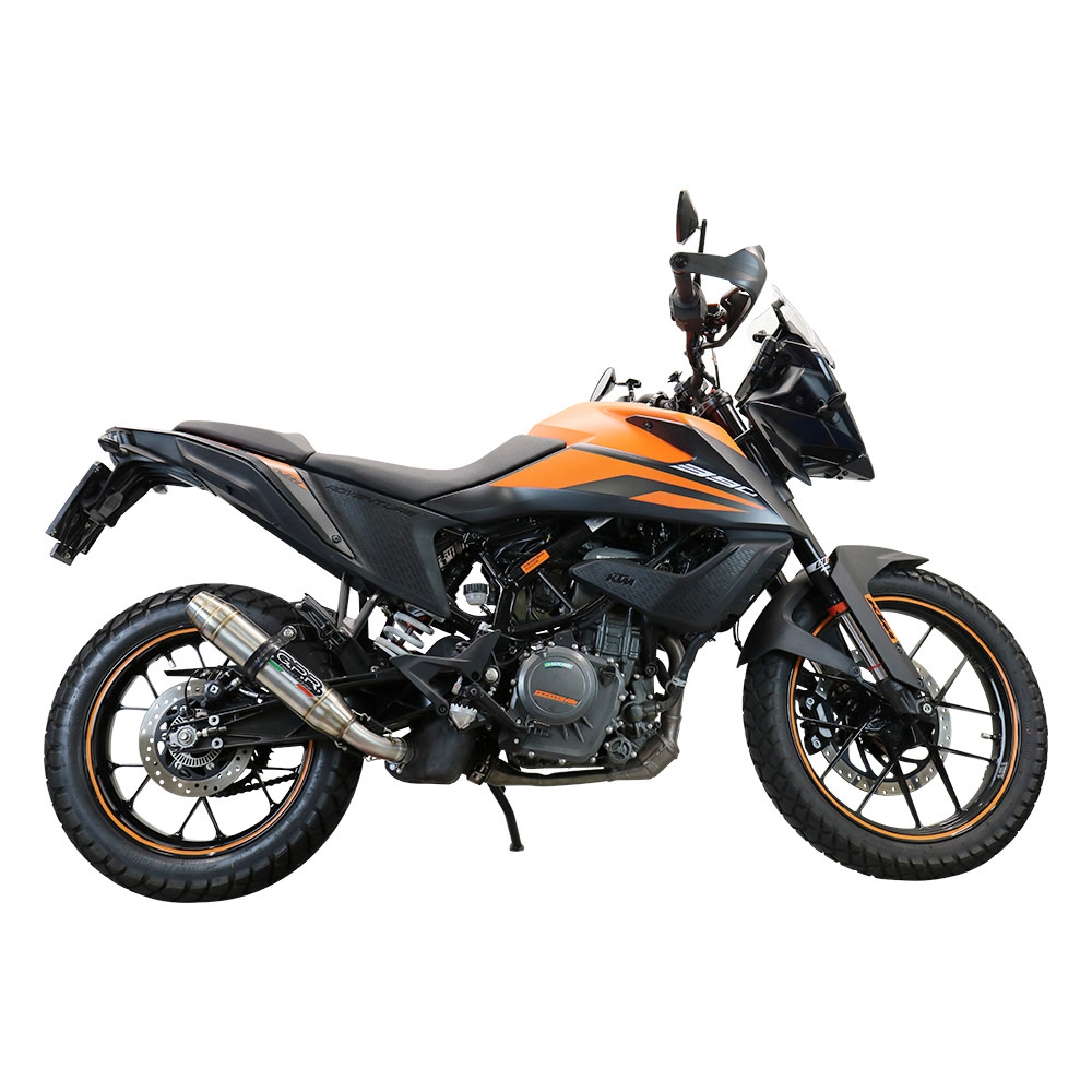 GPR auspuff kompatibel mit  Ktm Adventure 250 2020-2024, Deeptone Inox, Rennauspuff, mit Verbindungsrohren, Artikel ohne Genehmigung 