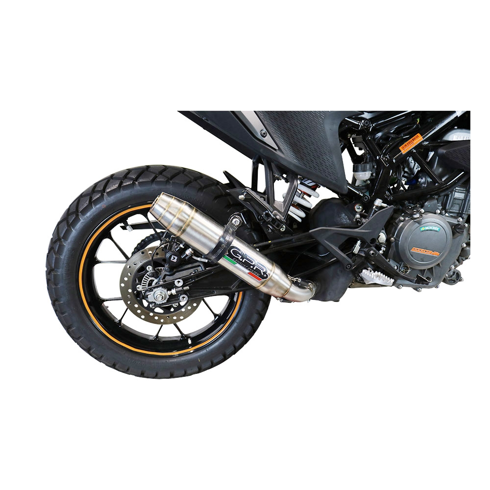 GPR auspuff kompatibel mit  Ktm Adventure 250 2020-2024, Deeptone Inox, Rennauspuff, mit Verbindungsrohren, Artikel ohne Genehmigung 