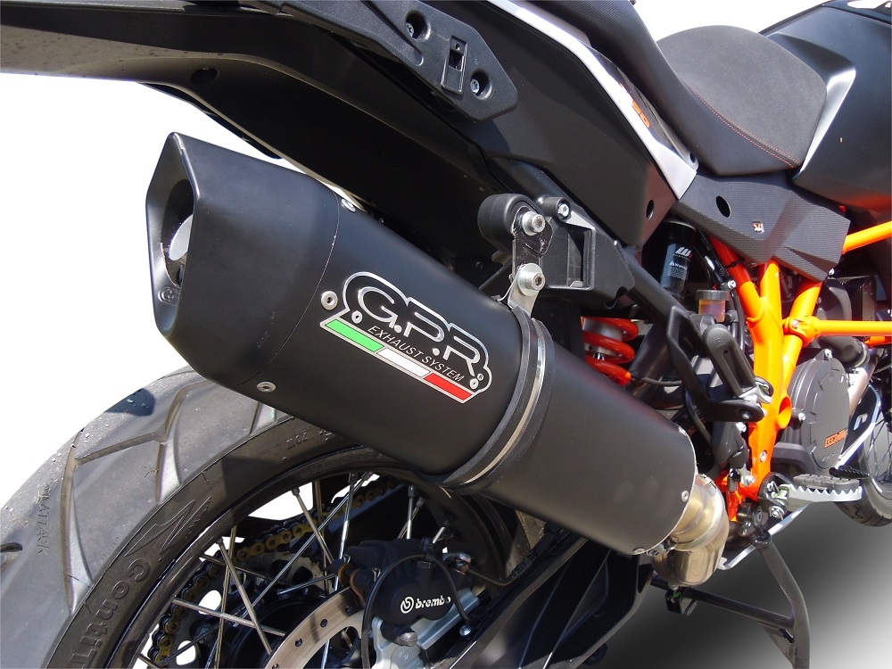 GPR auspuff kompatibel mit  Ktm LC 8 Super Adventure 1290 - S - R - T 2017-2020, Furore Nero, Rennauspuff, mit Verbindungsrohren, Artikel ohne Genehmigung 