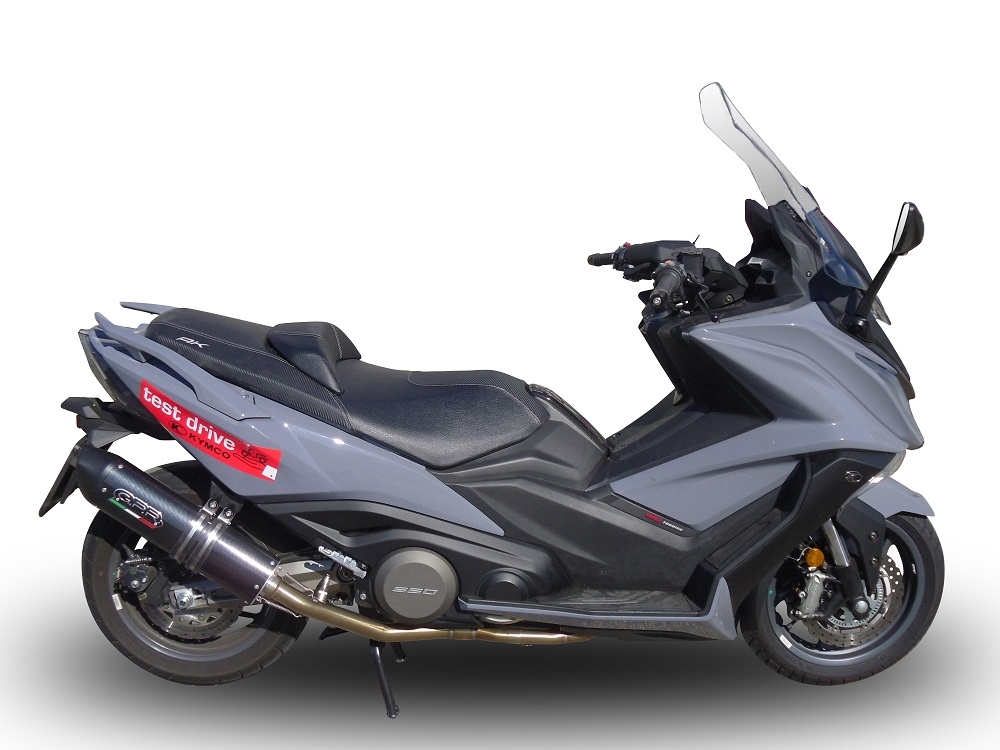 GPR auspuff kompatibel mit  Kymco Ak 550 2017-2020, Furore Nero, Racing-Komplettsystem-Auspuff, einschließlich Krümmer und abnehmbarem DB-Killer 