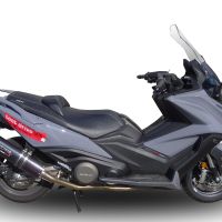 GPR auspuff kompatibel mit  Kymco Ak 550 2017-2020, Furore Nero, Racing-Komplettsystem-Auspuff, einschließlich Krümmer und abnehmbarem DB-Killer 