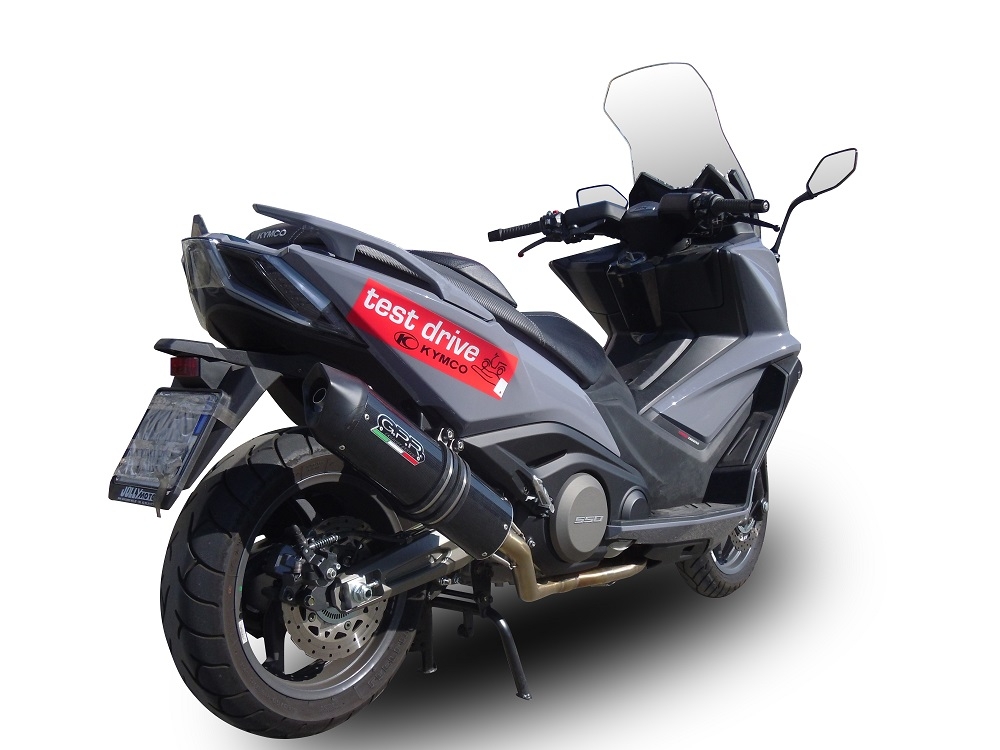 GPR auspuff kompatibel mit  Kymco Ak 550 2017-2020, Furore Nero, Racing-Komplettsystem-Auspuff, einschließlich Krümmer und abnehmbarem DB-Killer 