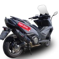 GPR auspuff kompatibel mit  Kymco Ak 550 2017-2020, Furore Nero, Racing-Komplettsystem-Auspuff, einschließlich Krümmer und abnehmbarem DB-Killer 