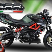 GPR auspuff kompatibel mit  Aprilia Shiver 900 2017-2020, New Grand Prix Evo Titanium, Doppelter Rennauspuff, mit Verbindungsrohren, Artikel ohne Genehmigung 