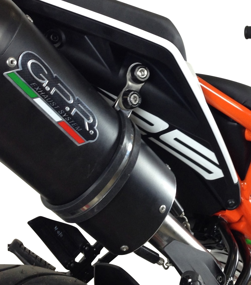 GPR auspuff kompatibel mit  Ktm Duke 125 2017-2020, Furore Evo4 Nero, Zugelassener legaler Slip-On-Auspuff mit Abe, einschließlich abnehmbarem DB-Killer,katakysator und Verbindungsrohr 