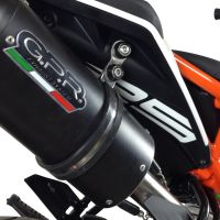 GPR auspuff kompatibel mit  Ktm Duke 125 2017-2020, Furore Evo4 Nero, Zugelassener legaler Slip-On-Auspuff mit Abe, einschließlich abnehmbarem DB-Killer,katakysator und Verbindungsrohr 