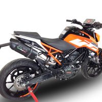 GPR auspuff kompatibel mit  Ktm Duke 125 2017-2020, Furore Evo4 Nero, Zugelassener legaler Slip-On-Auspuff mit Abe, einschließlich abnehmbarem DB-Killer,katakysator und Verbindungsrohr 