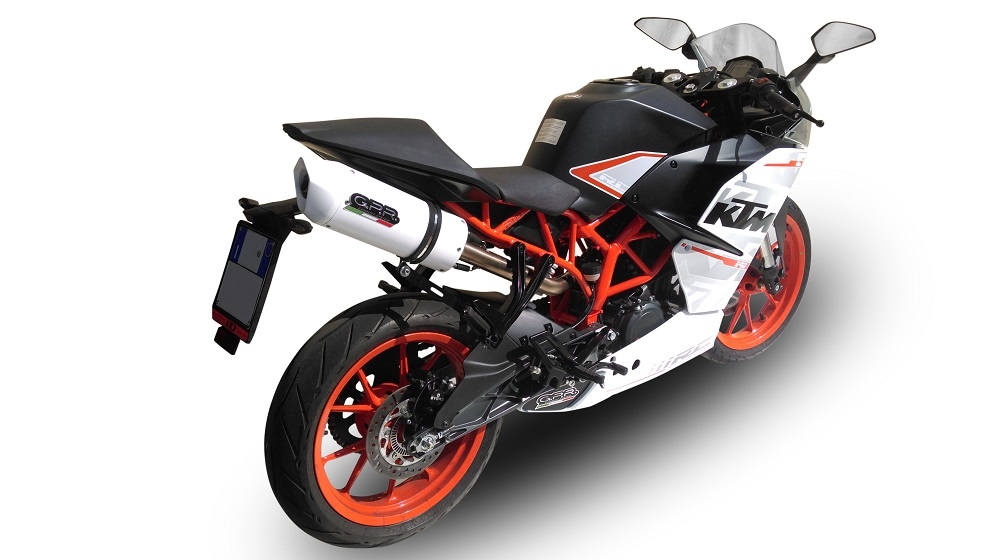 GPR auspuff kompatibel mit  Ktm Rc 390 2015-2016, Albus Ceramic, Zugelassener legaler Slip-On-Auspuff mit Abe, einschließlich abnehmbarem DB-Killer und Verbindungsrohr 