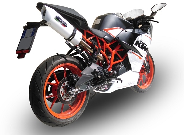 GPR auspuff kompatibel mit  Ktm Rc 390 2015-2016, Albus Ceramic, Zugelassener legaler Slip-On-Auspuff mit Abe, einschließlich abnehmbarem DB-Killer und Verbindungsrohr 