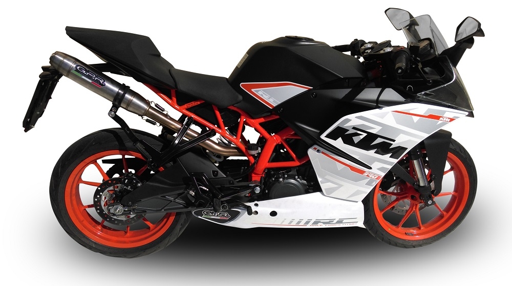 GPR auspuff kompatibel mit  Ktm Rc 390 2015-2016, Deeptone Inox, Rennauspuff, mit Verbindungsrohren, Artikel ohne Genehmigung 