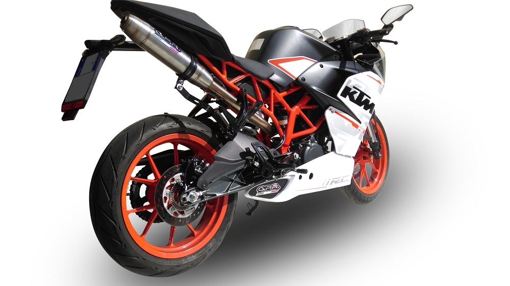 GPR auspuff kompatibel mit  Ktm Rc 390 2015-2016, Deeptone Inox, Rennauspuff, mit Verbindungsrohren, Artikel ohne Genehmigung 