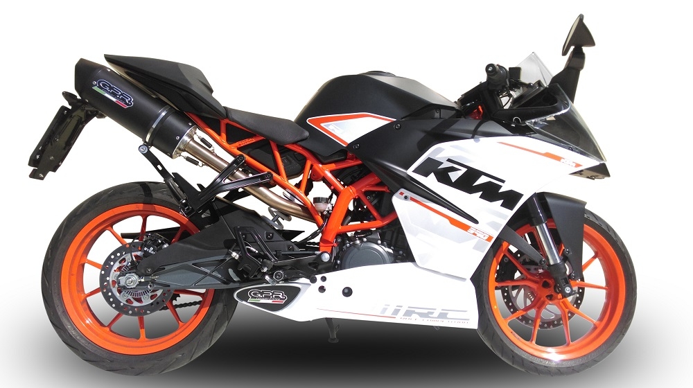 GPR auspuff kompatibel mit  Ktm Rc 390 2015-2016, Furore Nero, Rennauspuff, mit Verbindungsrohren, Artikel ohne Genehmigung 
