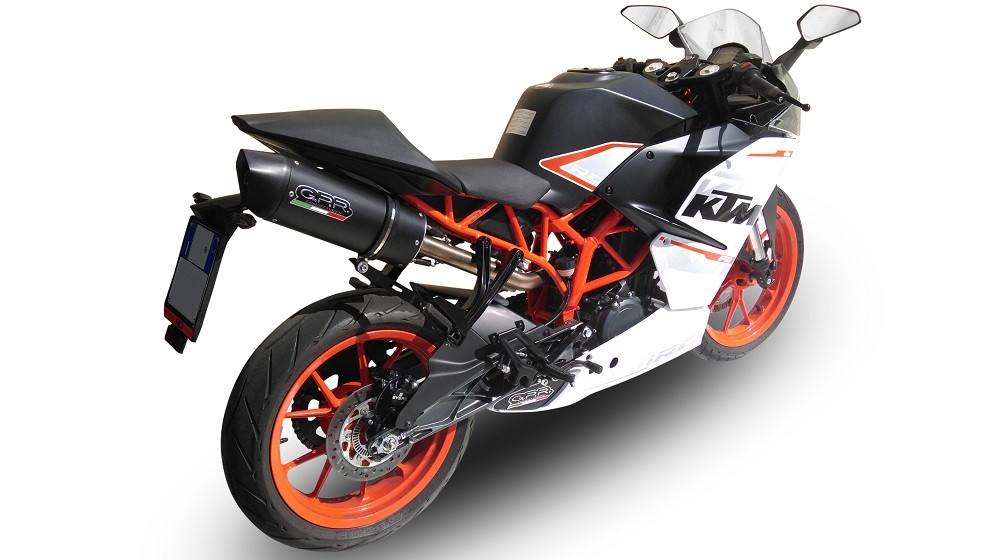 GPR auspuff kompatibel mit  Ktm Rc 390 2015-2016, Furore Nero, Rennauspuff, mit Verbindungsrohren, Artikel ohne Genehmigung 