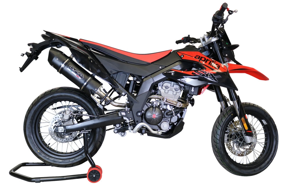 GPR auspuff kompatibel mit  Aprilia Sx 125 2018-2020, Furore Nero, Racing Slip-on, inkl. Verbindungsrohr, herausnehmbarem DB-Killer, ohne ABE 