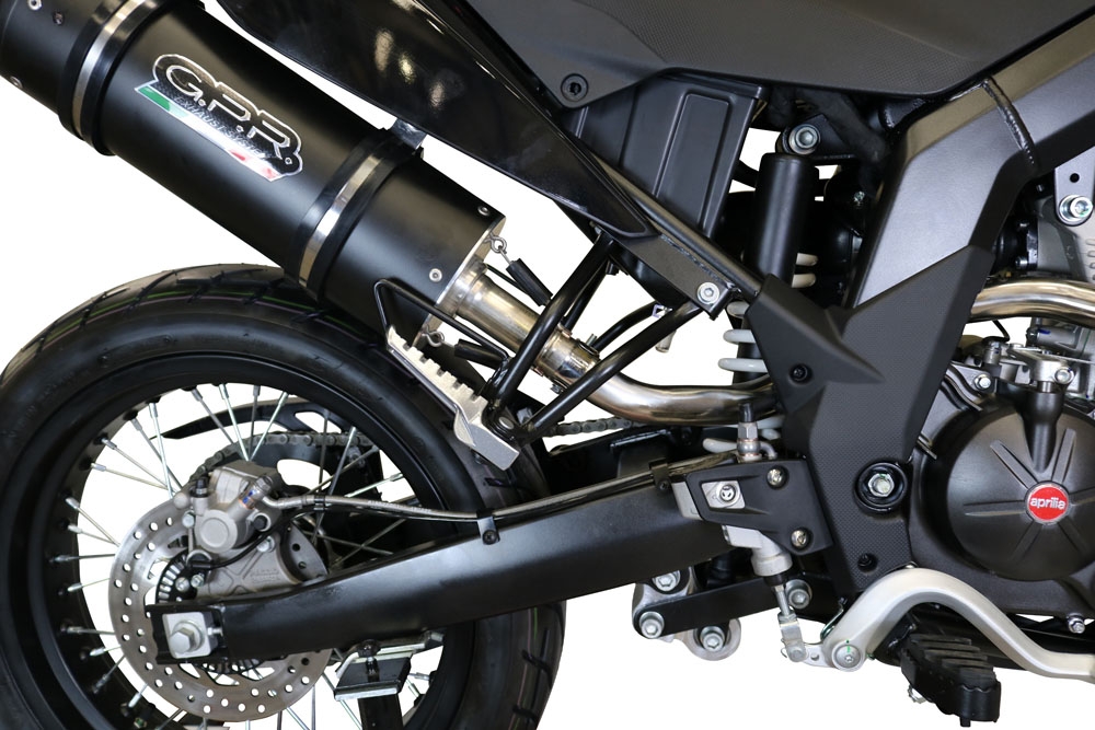 GPR auspuff kompatibel mit  Aprilia Sx 125 2018-2020, Furore Nero, Racing Slip-on, inkl. Verbindungsrohr, herausnehmbarem DB-Killer, ohne ABE 