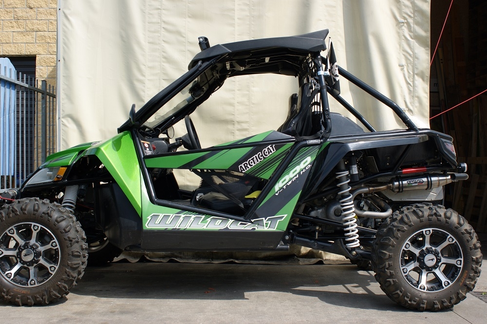 GPR auspuff kompatibel mit  Artic Cat Wild Cat 1000  2012-2014, Deeptone Atv, Zugelassener legaler Slip-On-Auspuff mit Abe, einschließlich abnehmbarem DB-Killer und Verbindungsrohr 