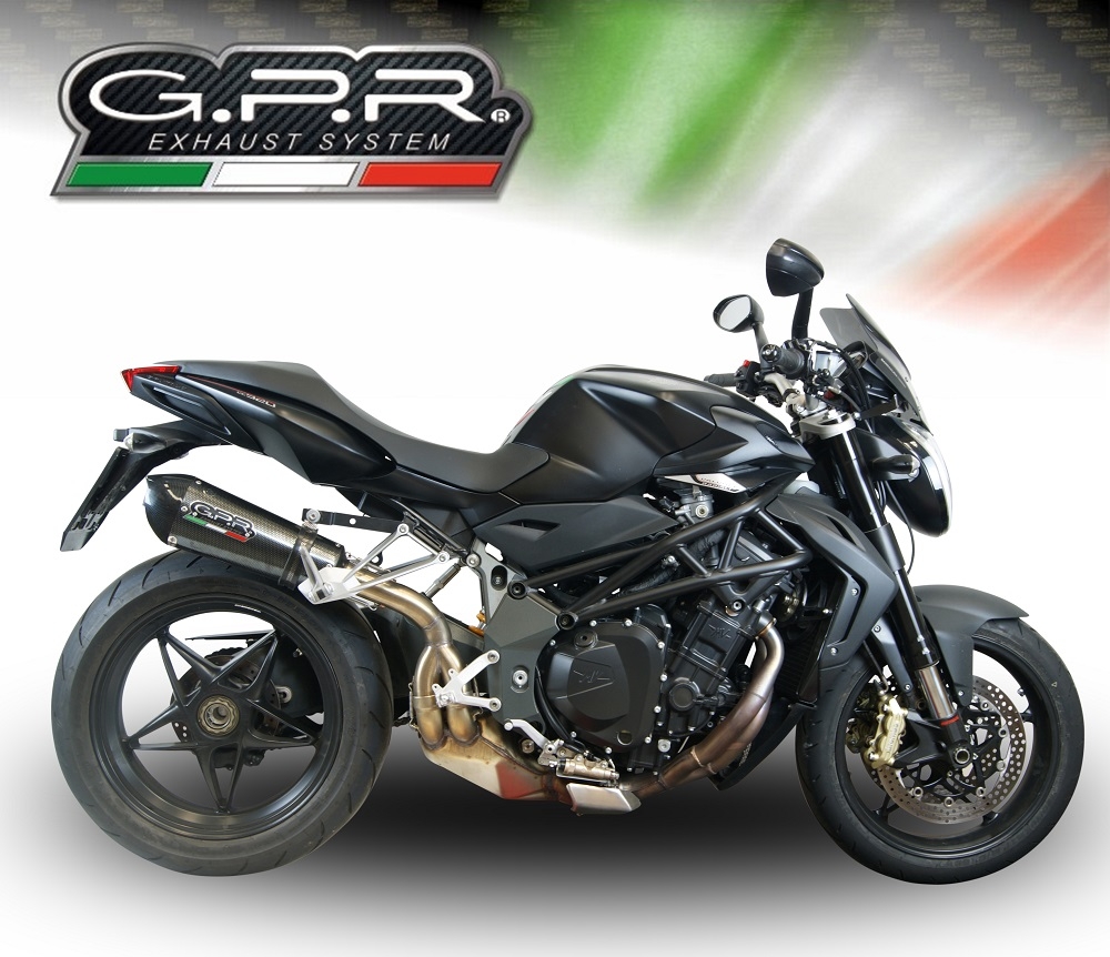 GPR auspuff kompatibel mit  Mv Agusta Brutale 1090 R-RR  2010-2016, New Grand Prix Evo Poppy, Zugelassener legaler Slip-On-Auspuff mit Abe, einschließlich abnehmbarem DB-Killer und Verbindungsrohr 