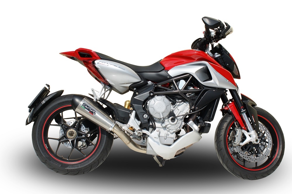 GPR auspuff kompatibel mit  Mv Agusta Rivale - Stradale 800 2014-2016, New Grand Prix Evo Titanium, Zugelassener legaler Slip-On-Auspuff mit Abe, einschließlich abnehmbarem DB-Killer und Verbindungsrohr 