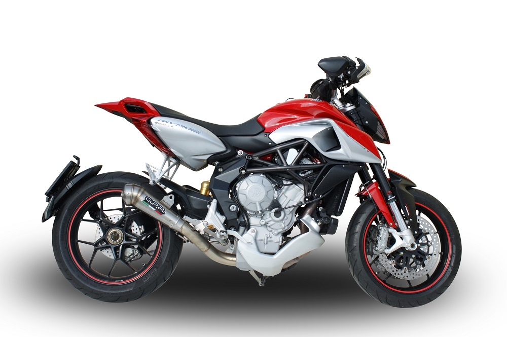 GPR auspuff kompatibel mit  Mv Agusta Rivale - Stradale 800 2014-2016, Powercone Evo, Zugelassener legaler Slip-On-Auspuff mit Abe, einschließlich abnehmbarem DB-Killer und Verbindungsrohr 