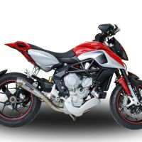GPR auspuff kompatibel mit  Mv Agusta Rivale - Stradale 800 2014-2016, Powercone Evo, Zugelassener legaler Slip-On-Auspuff mit Abe, einschließlich abnehmbarem DB-Killer und Verbindungsrohr 
