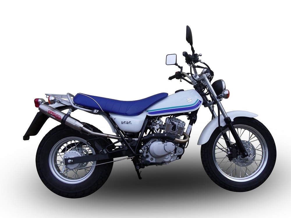 GPR auspuff kompatibel mit  Suzuki Rv 125 Van Van 2003-2017, Deeptone Inox, Rennauspuff, mit Verbindungsrohren, Artikel ohne Genehmigung 