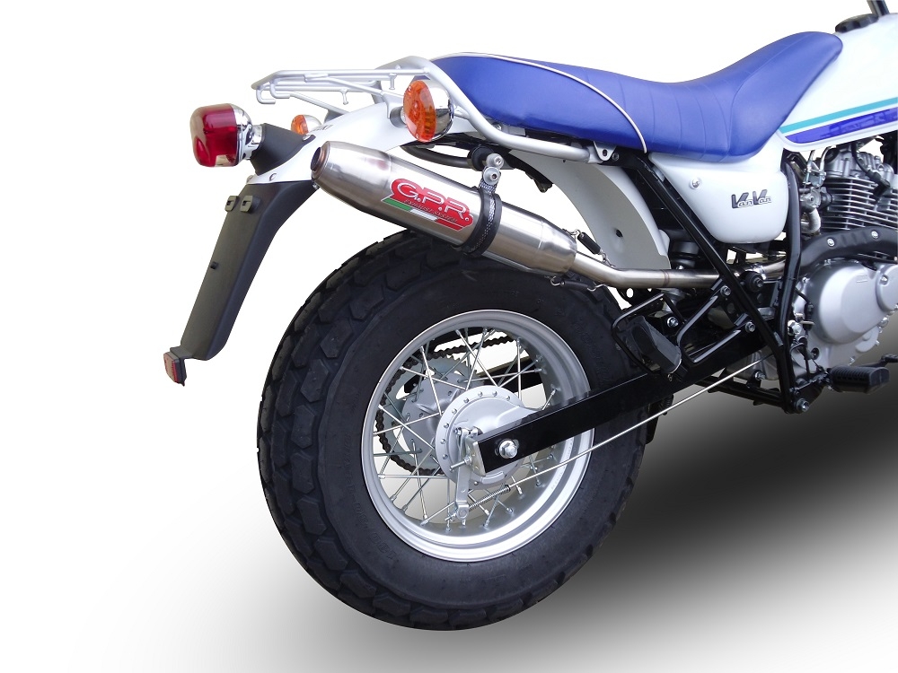 GPR auspuff kompatibel mit  Suzuki Rv 125 Van Van 2003-2017, Deeptone Inox, Rennauspuff, mit Verbindungsrohren, Artikel ohne Genehmigung 