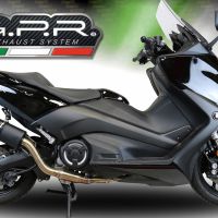 GPR auspuff kompatibel mit  Yamaha T-Max 530 2017-2021, Furore Evo4 Nero, Homologierte auspuff mit verbindungsrohr und katalysator 