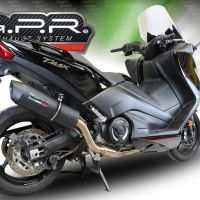GPR auspuff kompatibel mit  Yamaha T-Max 530 2017-2021, Furore Evo4 Nero, Homologierte auspuff mit verbindungsrohr und katalysator 