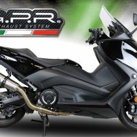 GPR auspuff kompatibel mit  Yamaha T-Max 560 2020-2021, New Grand Prix Evo Titanium, Homologierte auspuff mit verbindungsrohr und katalysator 