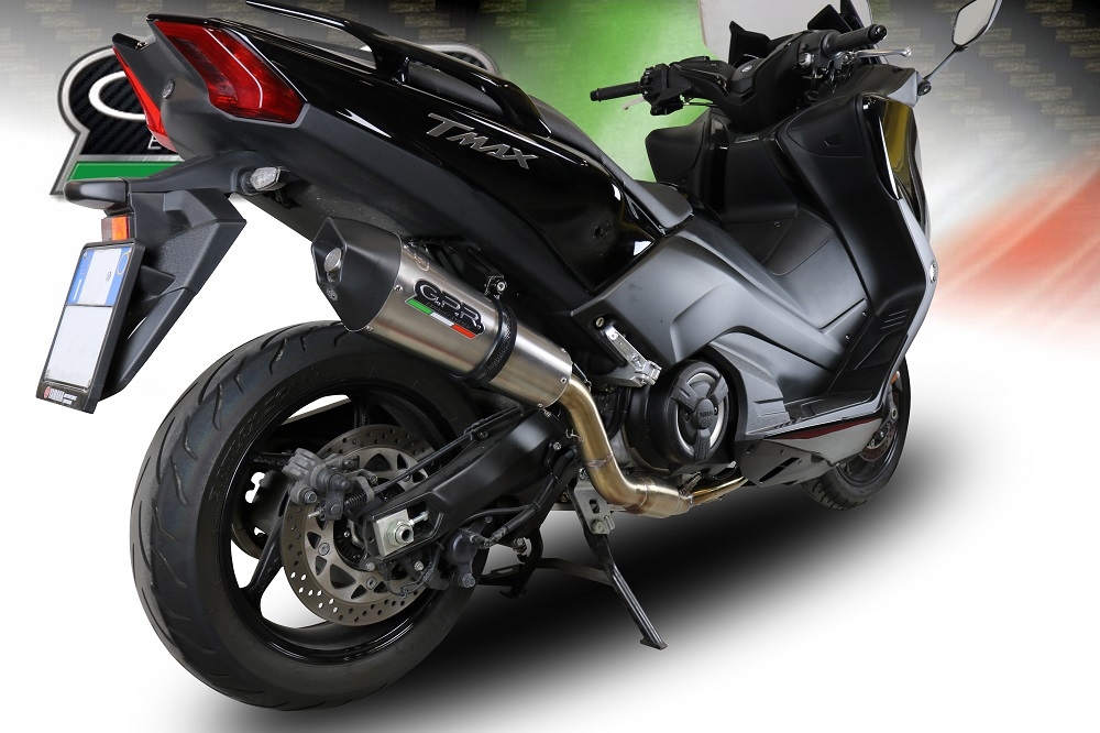 GPR auspuff kompatibel mit  Yamaha T-Max 560 2020-2021, New Grand Prix Evo Titanium, Homologierte auspuff mit verbindungsrohr und katalysator 