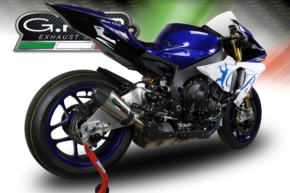 GPR auspuff kompatibel mit  Yamaha Yzf R1-R1-M 2017-2019, New Grand Prix Evo Titanium, Zugelassener legaler Slip-On-Auspuff mit Abe, einschließlich abnehmbarem DB-Killer und Verbindungsrohr 