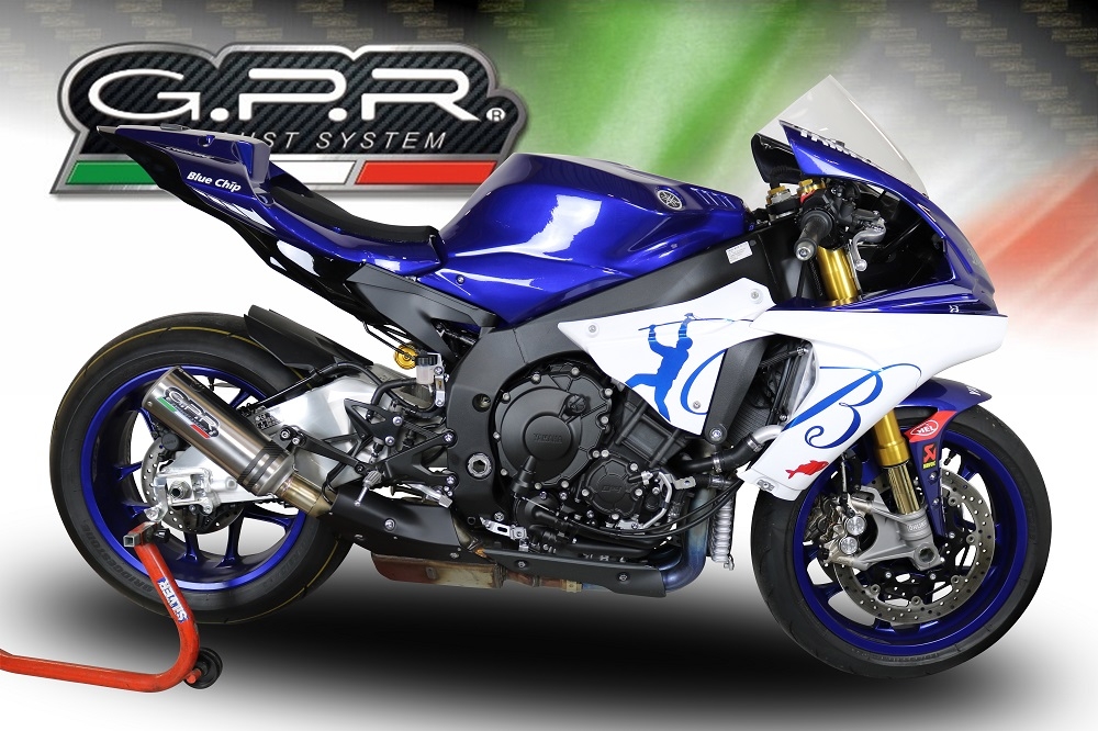GPR auspuff kompatibel mit  Yamaha Yzf R1-R1-M 2017-2019, M3 Inox , Zugelassener legaler Slip-On-Auspuff mit Abe, einschließlich abnehmbarem DB-Killer und Verbindungsrohr 
