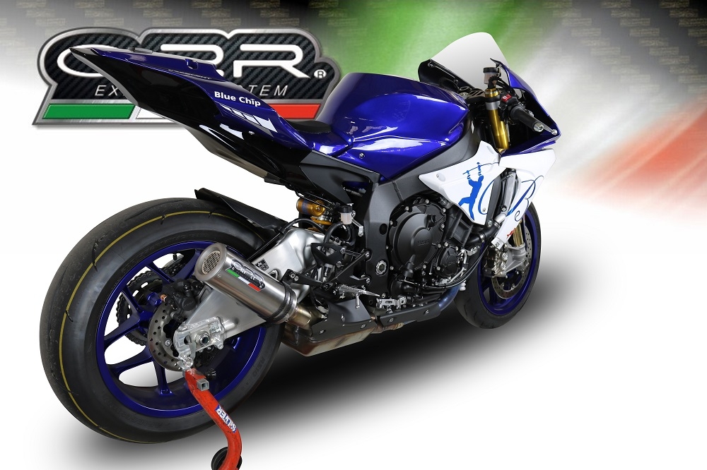 GPR auspuff kompatibel mit  Yamaha Yzf R1-R1-M 2017-2019, M3 Inox , Zugelassener legaler Slip-On-Auspuff mit Abe, einschließlich abnehmbarem DB-Killer und Verbindungsrohr 