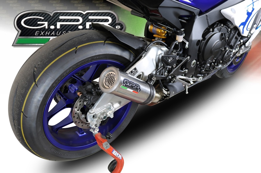 GPR auspuff kompatibel mit  Yamaha Yzf R1-R1-M 2017-2019, M3 Inox , Zugelassener legaler Slip-On-Auspuff mit Abe, einschließlich abnehmbarem DB-Killer und Verbindungsrohr 