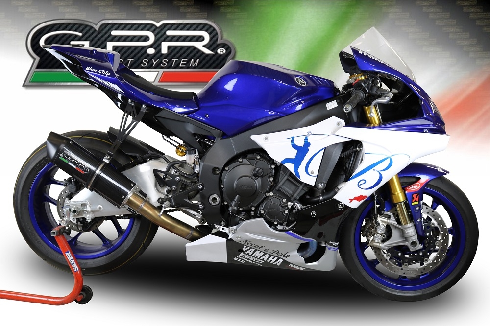GPR auspuff kompatibel mit  Yamaha Yzf R1-R1-M 2020-2025, Furore Nero, Decat Pipe, Katalysatorabscheider, artikel ohne Genehmigung 