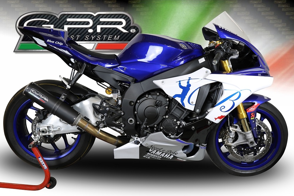 GPR auspuff kompatibel mit  Yamaha Yzf R1-R1-M 2020-2025, M3 Black Titanium, Decat Pipe, Katalysatorabscheider, artikel ohne Genehmigung 