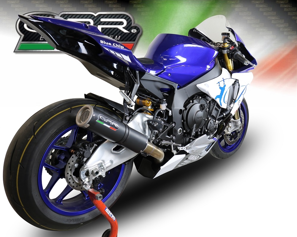 GPR auspuff kompatibel mit  Yamaha Yzf R1-R1-M 2020-2025, M3 Black Titanium, Decat Pipe, Katalysatorabscheider, artikel ohne Genehmigung 