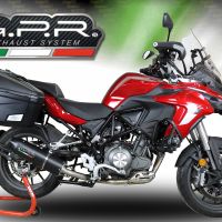 GPR auspuff kompatibel mit  Benelli Trk 502 2017-2020, Furore Evo4 Nero, Zugelassener legaler Slip-On-Auspuff mit ABE, inklusive abnehmbarem DB-Killer, Verbindungsrohr und Katalysator 