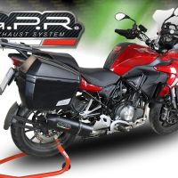 GPR auspuff kompatibel mit  Benelli Trk 502 2017-2020, Furore Evo4 Nero, Zugelassener legaler Slip-On-Auspuff mit ABE, inklusive abnehmbarem DB-Killer, Verbindungsrohr und Katalysator 