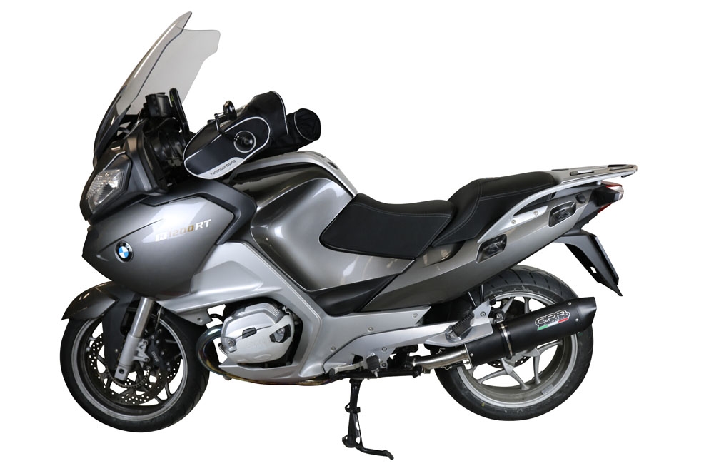 GPR auspuff kompatibel mit  Bmw R 1200 Rt 2009-2013, Furore Nero, Zugelassener legaler Slip-On-Auspuff mit Abe, einschließlich abnehmbarem DB-Killer und Verbindungsrohr 