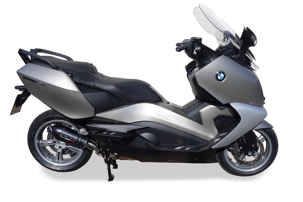 GPR auspuff kompatibel mit  Bmw C 650 Gt 2012-2015, New Grand Prix Evo Poppy, Zugelassener legaler Slip-On-Auspuff mit Abe, einschließlich abnehmbarem DB-Killer und Verbindungsrohr 