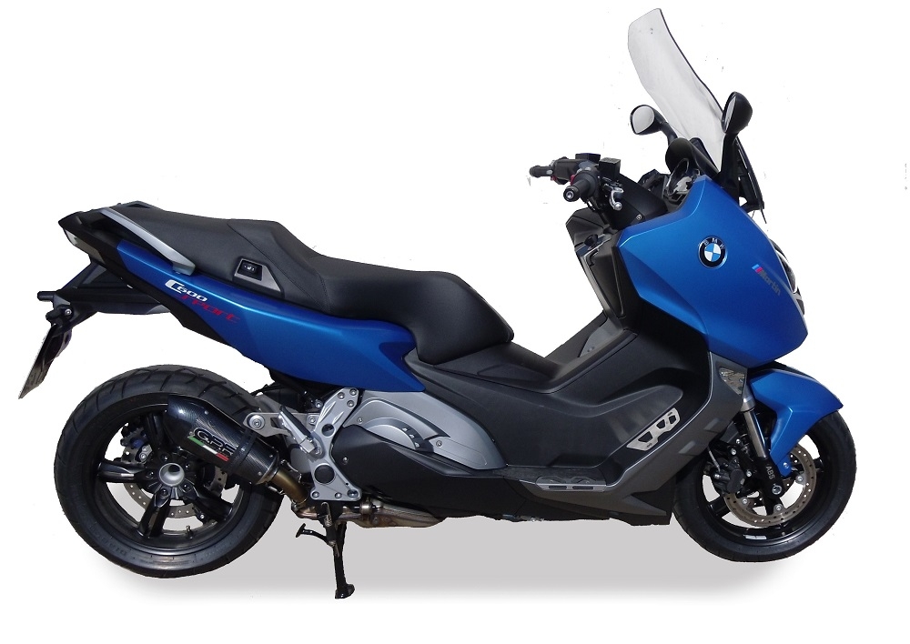 GPR auspuff kompatibel mit  Bmw C 600 Sport 2012-2016, New Grand Prix Evo Poppy, Zugelassener legaler Slip-On-Auspuff mit Abe, einschließlich abnehmbarem DB-Killer und Verbindungsrohr 