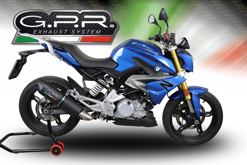 GPR auspuff kompatibel mit  Bmw G 310 R 2017-2021, Furore Evo4 Poppy, Homologierte auspuff mit verbindungsrohr und katalysator 