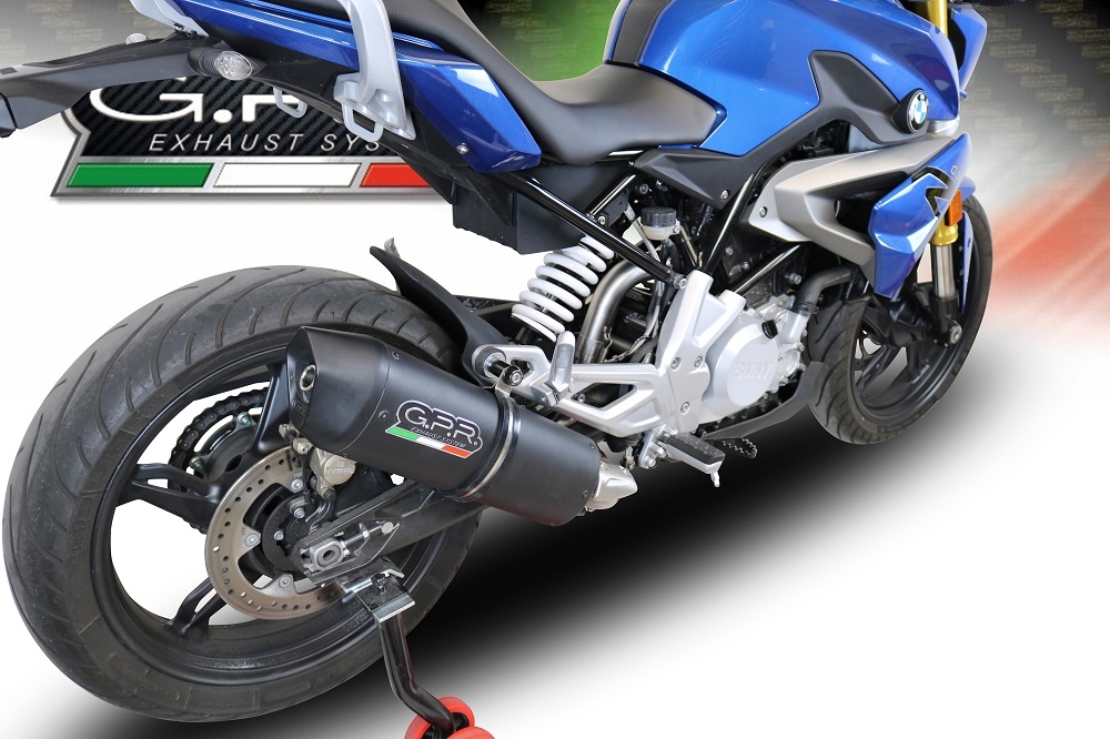GPR auspuff kompatibel mit  Bmw G 310 R 2017-2021, Furore Evo4 Nero, Homologierte auspuff mit verbindungsrohr und katalysator 