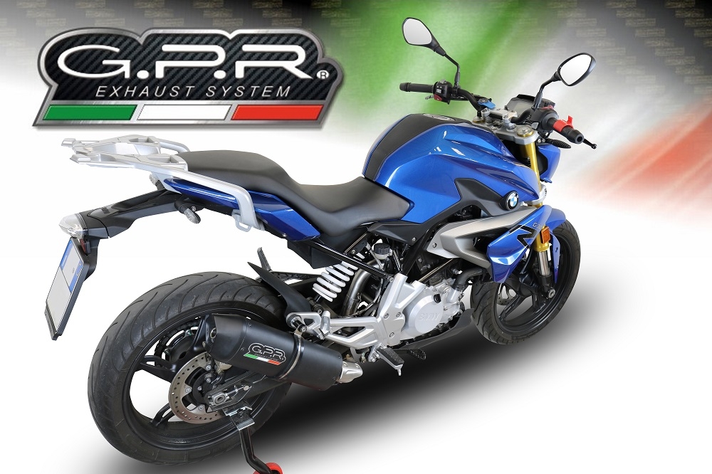 GPR auspuff kompatibel mit  Bmw G 310 R 2017-2021, Furore Evo4 Nero, Homologierte auspuff mit verbindungsrohr und katalysator 