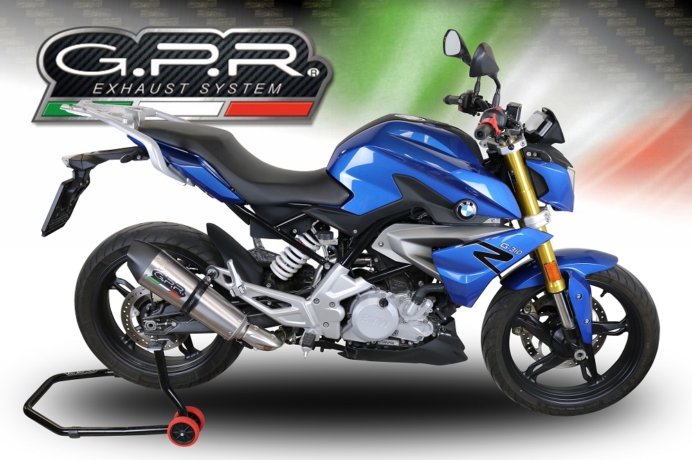 GPR auspuff kompatibel mit  Bmw G 310 R 2017-2021, New Grand Prix Evo Titanium, Homologierte auspuff mit verbindungsrohr und katalysator 