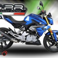 GPR auspuff kompatibel mit  Bmw G 310 R 2017-2021, M3 Black Titanium, Homologierte auspuff mit verbindungsrohr und katalysator 