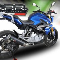 GPR auspuff kompatibel mit  Bmw G 310 R 2017-2021, M3 Black Titanium, Homologierte auspuff mit verbindungsrohr und katalysator 