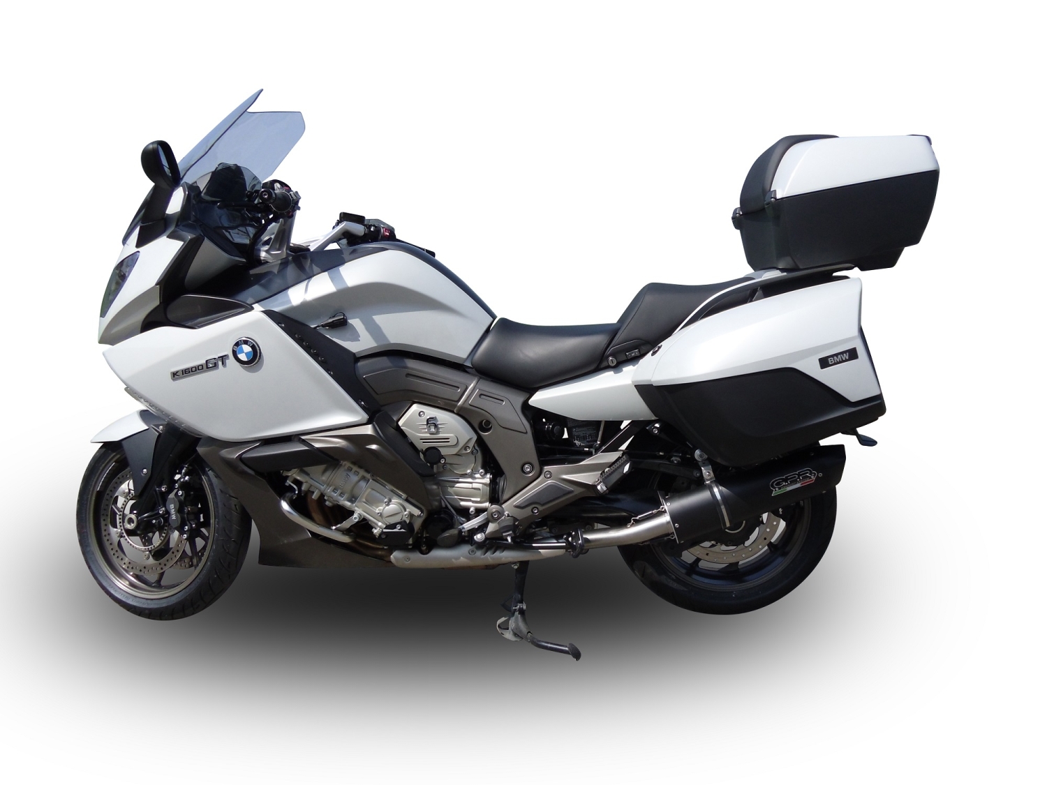 GPR auspuff kompatibel mit  Bmw K 1600 Gt 2022-2025, Furore Evo4 Nero, Doppelt homologierter legaler Slip-On-Auspuff mit ABE, einschließlich abnehmbarer DB-Killer und verbindungsrohre 