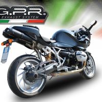 GPR auspuff kompatibel mit  Bmw R 1200 S 2006-2008, Furore Nero, Doppelt homologierter legaler Slip-On-Auspuff mit ABE, einschließlich abnehmbarer DB-Killer und verbindungsrohre 